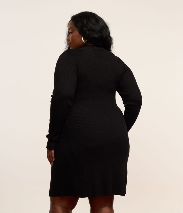 Vestido corto Evasê en Punto con Cuello alto Curve & Plus Size 3