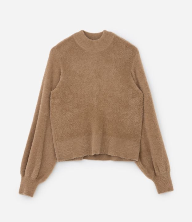 Suéter en Punto con Pelitos y Cuello Alto Curve & Plus Size