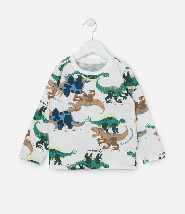 Remera Infantil con Estampa de Dinos - Talle 1 a 5/6 años