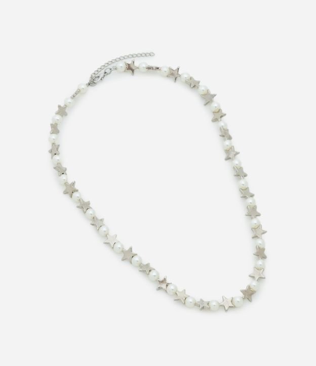 Collar Corto con Perlas Artificiales y Estrellas 4