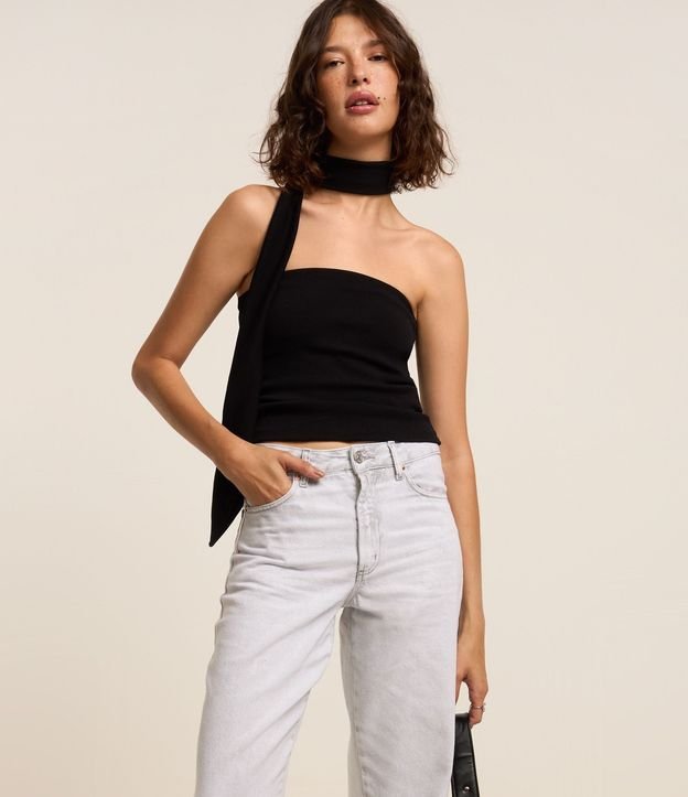 Pantalón Recto en Jeans con Trabillas en la Cintura 2