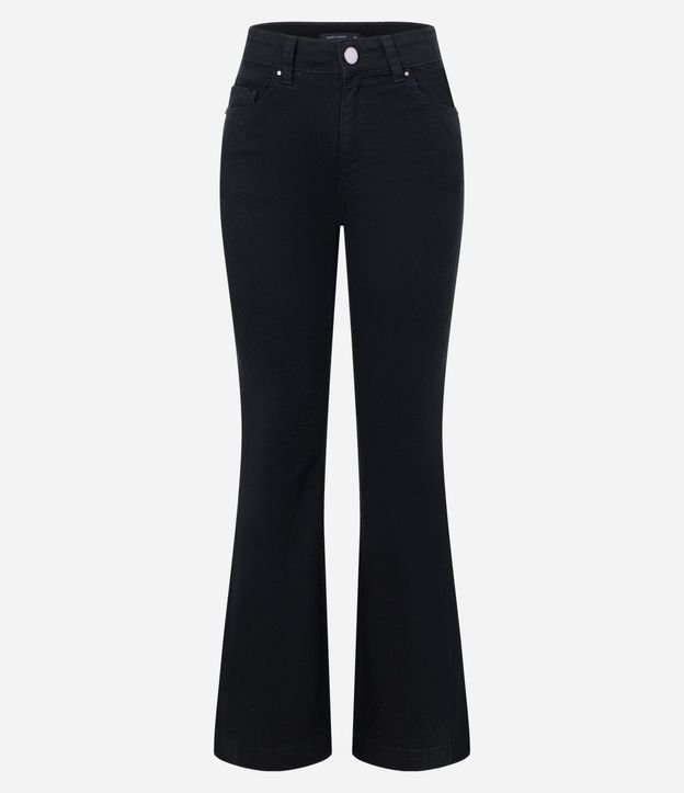 Pantalón Flare en Sarga con Tiro Alto