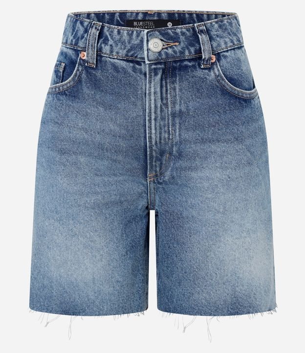 Bermuda en Jeans con Lavado y Terminación Deshilachada 8