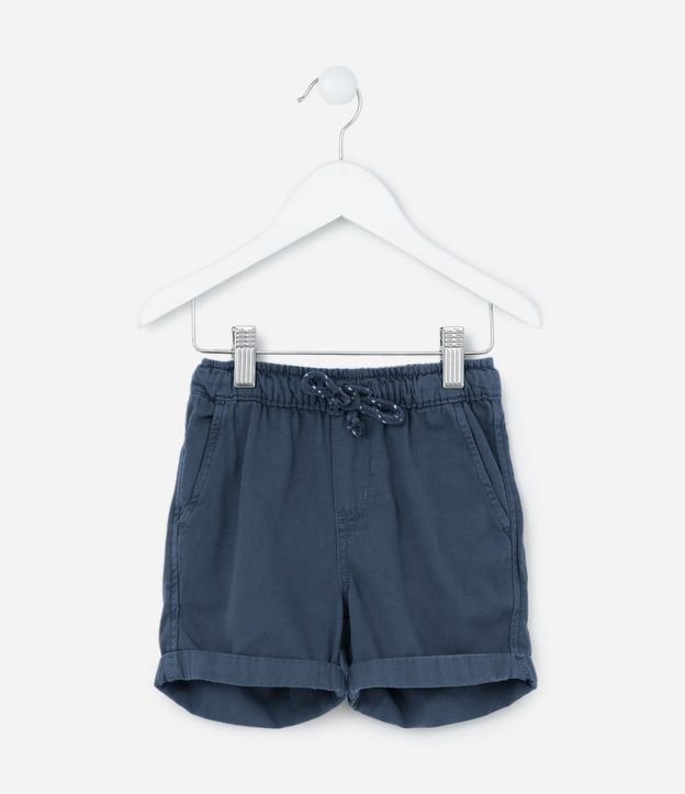 Bermuda Infantil en Sarga con Bajo Plegado - Talle 1 a 4 años