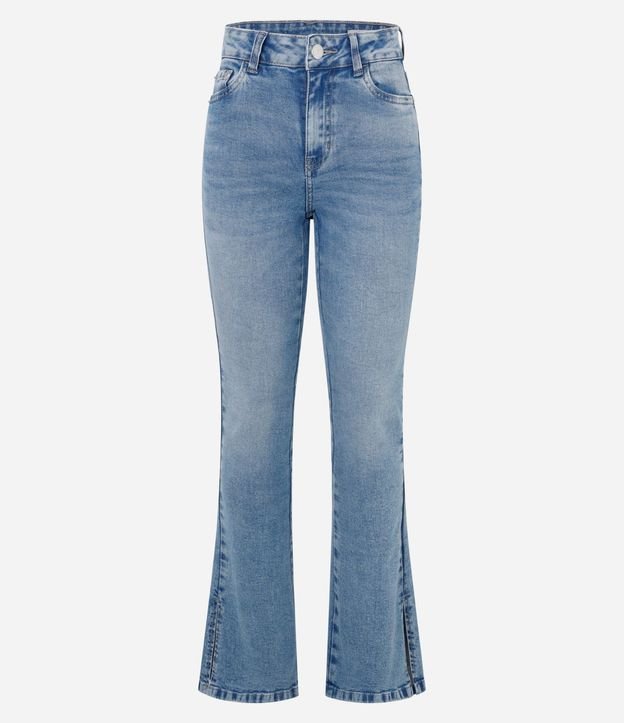 Pantalón Bootcut en Jeans con Cintura Alta y Abertura Lateral en la Bajo