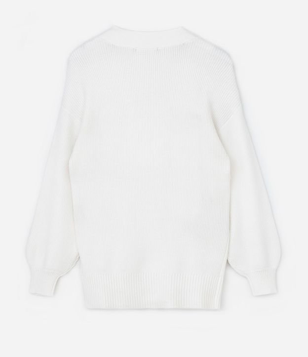Cardigan en Punto con Manga Abullonada Curve & Plus Size 5