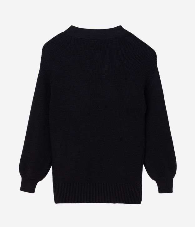 Cardigan en Punto con Manga Abullonada Curve & Plus Size 5