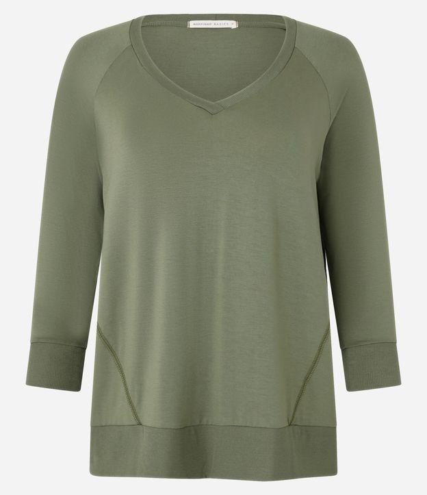 Blusa Básica en Viscosa sin Sisa con Manga 3/4 1