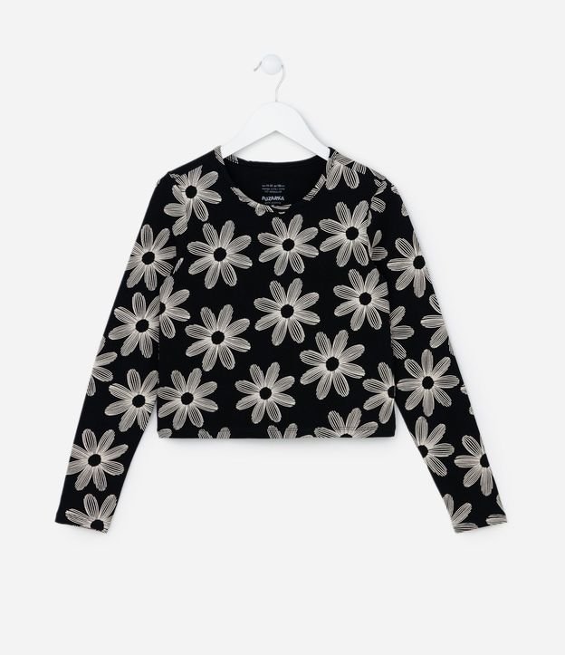 Remera Corta Infantil con Estampa Floral - Talle 5 a 14 años