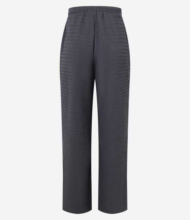 Pantalón Recto con Textura y Cintura Elástica 7