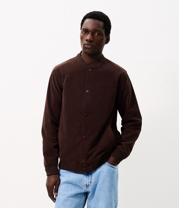 Campera Bomber en Terciopelo con Botones Forrados 3