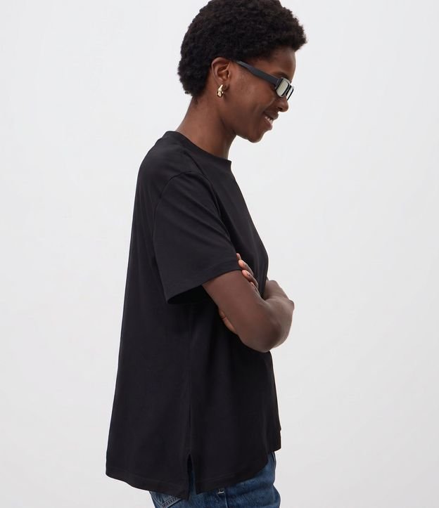 Blusa en Algodón Pima con Cuello Redondo