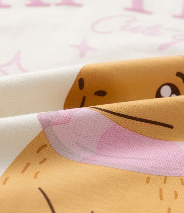 Remera Infantil en Algodón Estampa Capivara de Bufanda - Talle 5 a 14 años 4