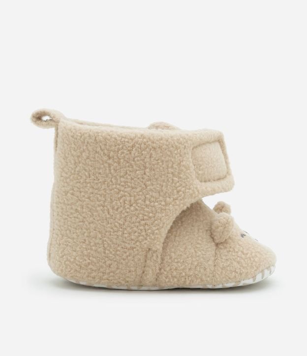 Bota Infantil en Fleece con Estampa Cara de Oso - Talle 0 a 12 meses 5