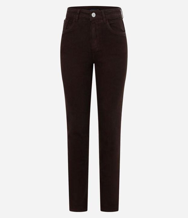 Pantalón Slim Cintura Mediana en Jeans con Elastano y Encaje 7