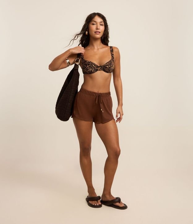 Salida de Playa Short Básico en Crepé con Cintura Elástica 2