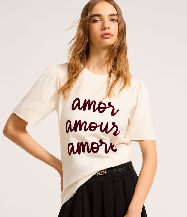 Remera Slim con Estampa Amor Amour Amore 3