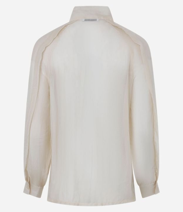 Camisa Texturizada en Voile con Cuello Lazo 9