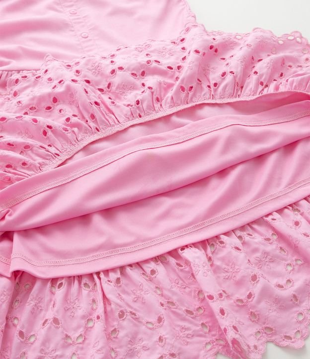 Vestido Infantil con Broderie y Fruncido - Talle 5 a 14 años 7