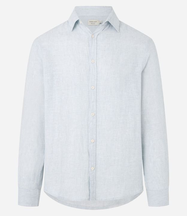 Camisa con Lino Cuello Inglés y Abotonado