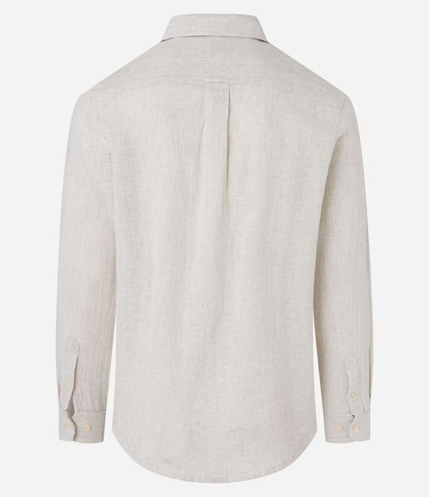 Camisa con Lino Cuello Inglés y Abotonado 9