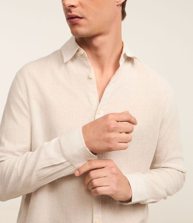 Camisa con Lino Cuello Inglés y Abotonado 3