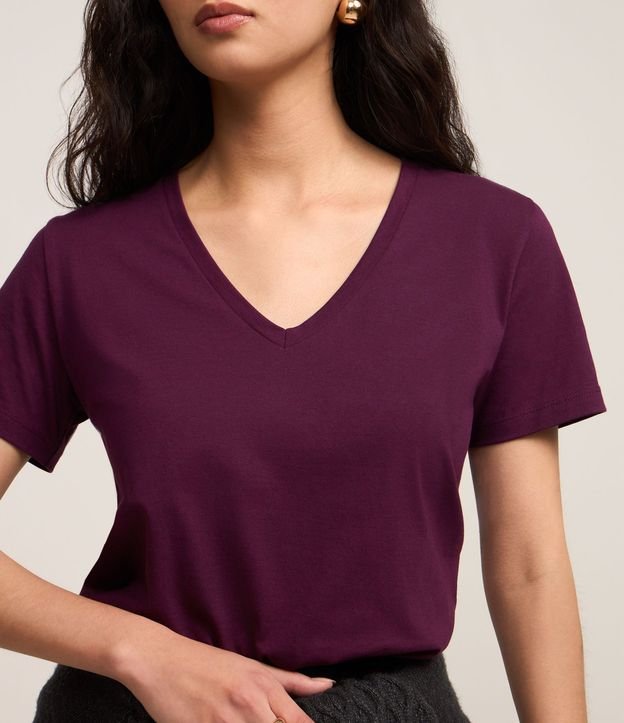 Blusa Básica en Algodón con Escote V 3
