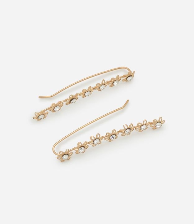 Caravana Ear Cuff con Flores y Pedrería con Strass