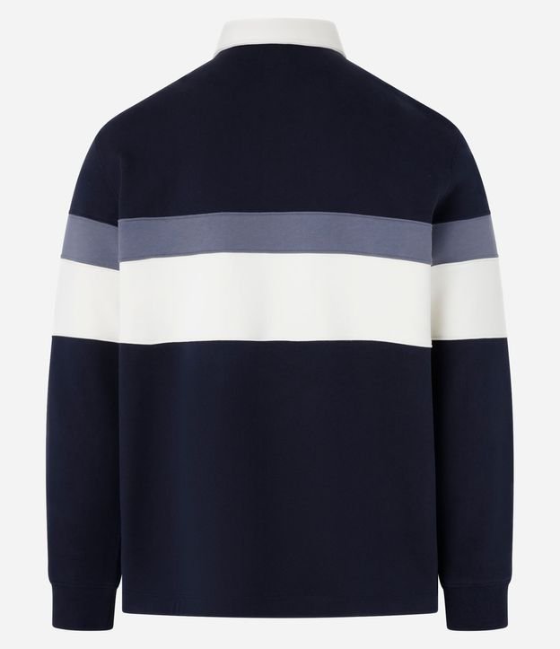 Saco Algodón con Cuello Polo Estampa Bloque de Color 6