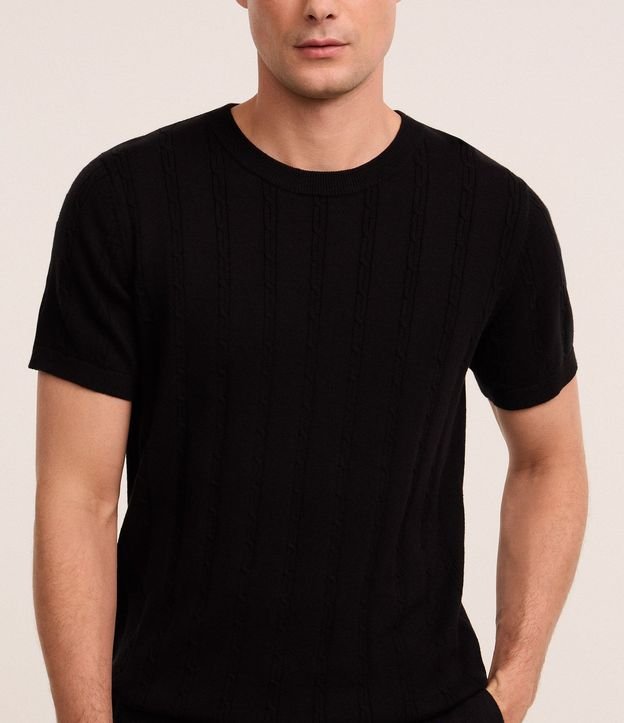Remera en Algodón con Textura Trenzada 5
