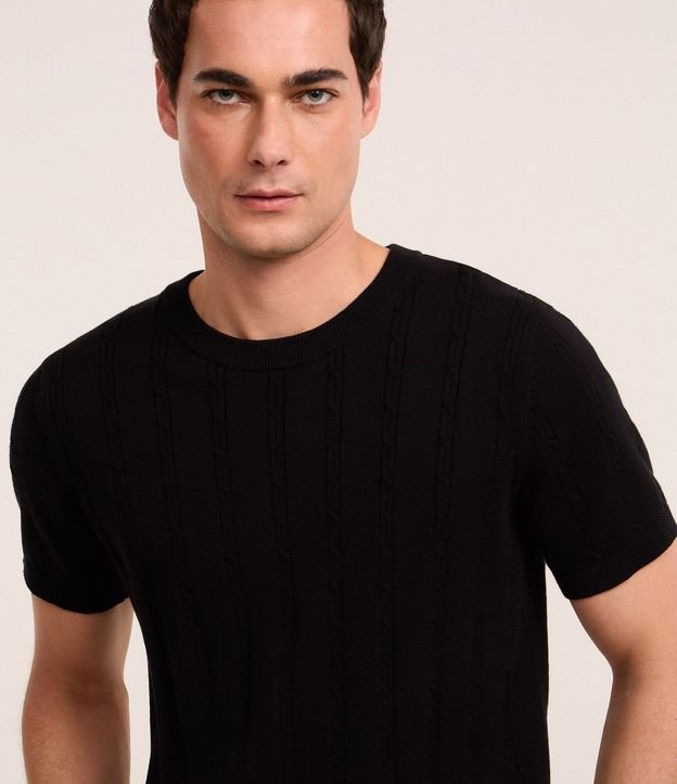 Remera en Algodón con Textura Trenzada 7