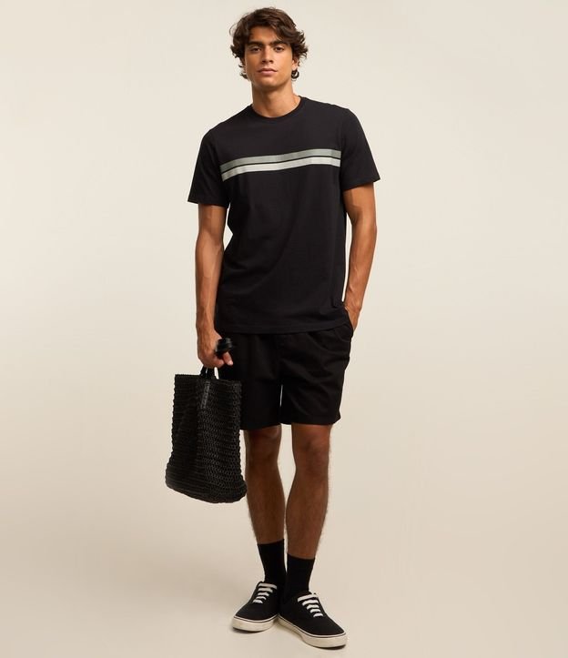 Remera Regular en Algodón con Rayas 3