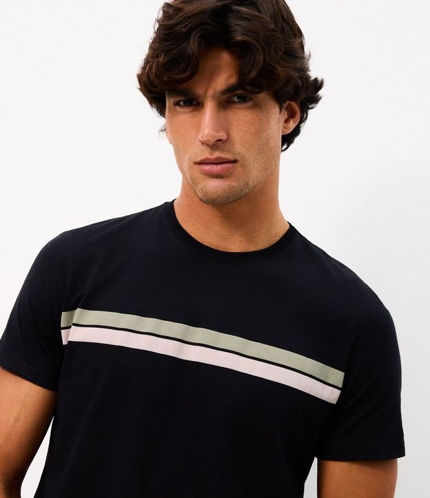 Remera Regular en Algodón con Rayas 4
