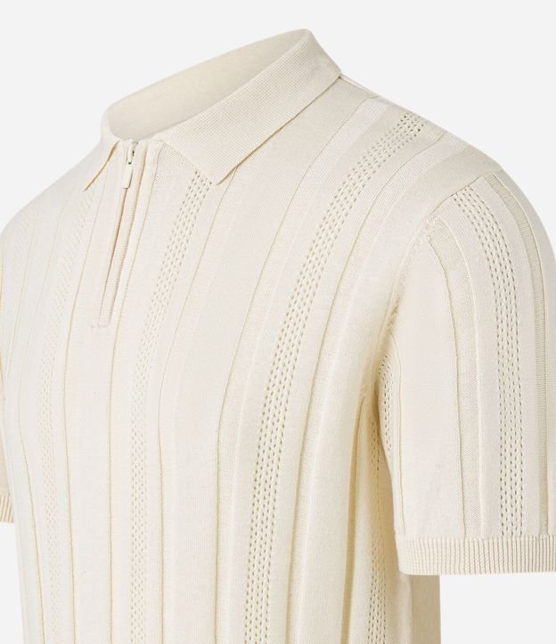 Camisa Cuello Polo con Cremallera en Algodón Texturizada 8