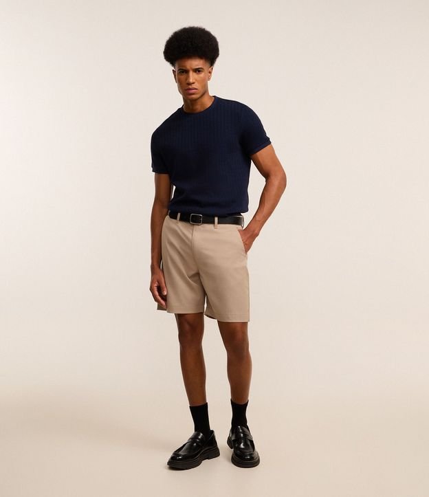 Remera Slim en Algodón con Textura Acanalada 2