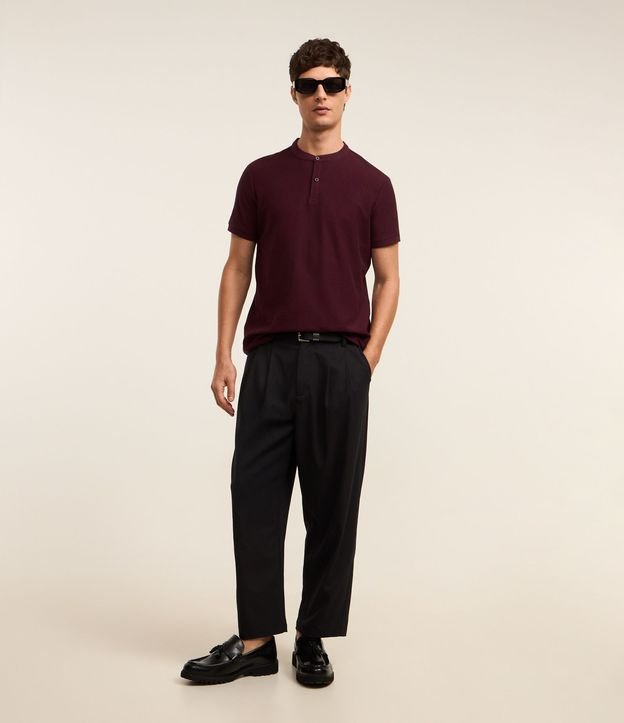 Camisa Polo Slim en Piquet Texturizado con Cuello Polo 2