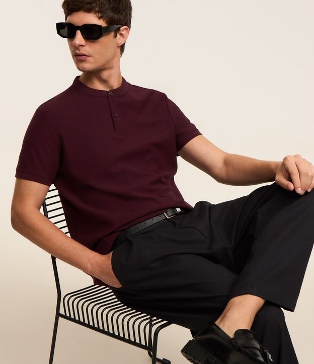 Camisa Polo Slim en Piquet Texturizado con Cuello Polo 3