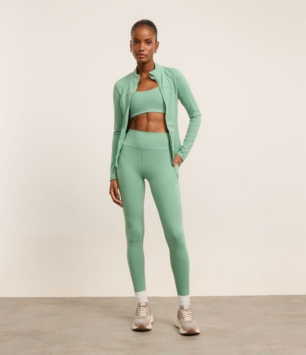 Calca Legging Deportiva en Microfibra con Bolsillos