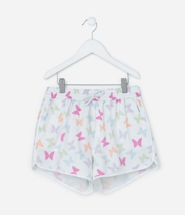 Short Runner Infantil con Estampa Mariposas - Talle 5 a 14 años