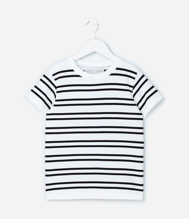Remera Infantil Seamless con Estampa Rayada - Talle 5 a 14 años