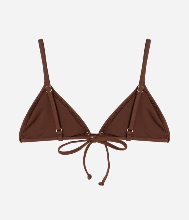 Bikini Top Triangular Fruncido en Microfibra con Pespunte Contrastante 6