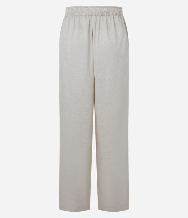 Pantalón Recto en Sarga con Cintura Elástica 6