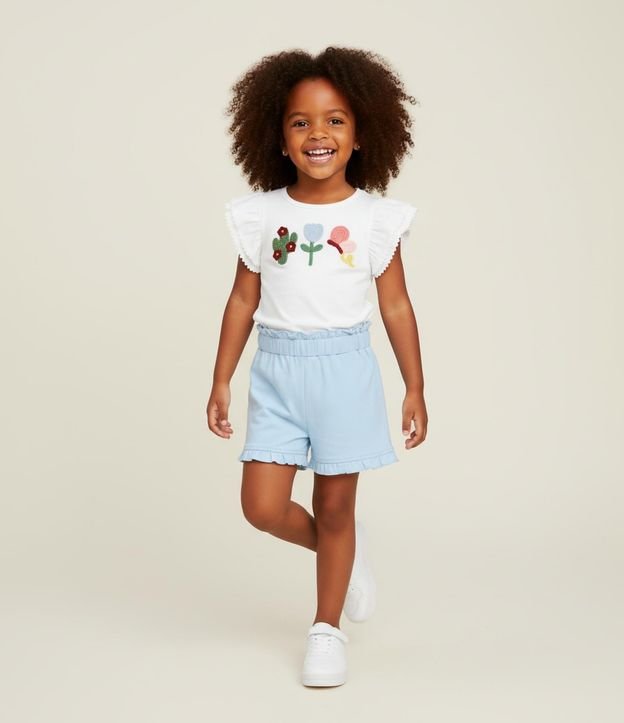 Blusa Infantil con Bordado Efecto Ganchillo - Talle 1 a 6 años