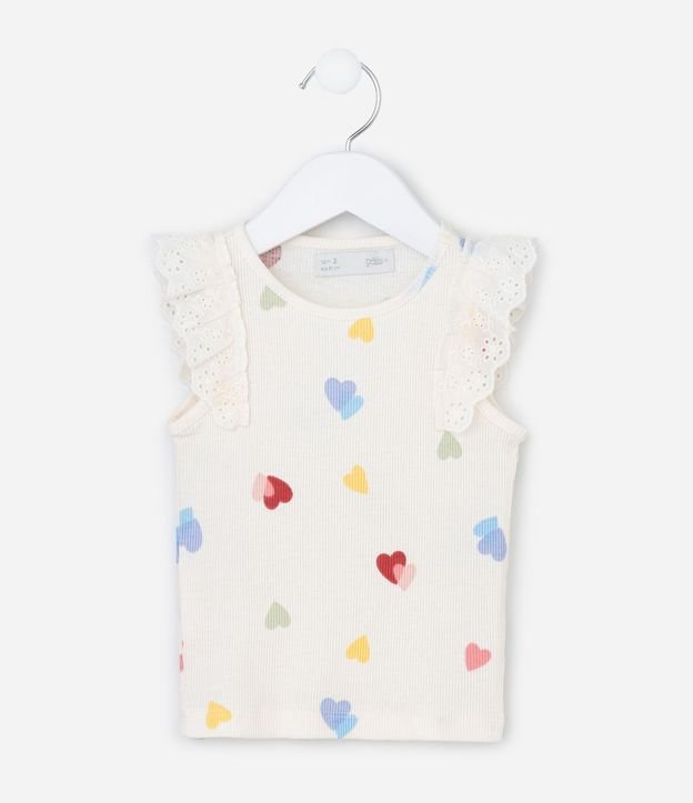 Musculosa Infantil en Rib con Volados Broderie - Talle 1 a 6 años 3