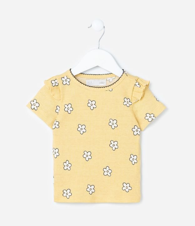 Blusa Infantil con Volado y Estampa Flores - Talle 1 a 6 años 3