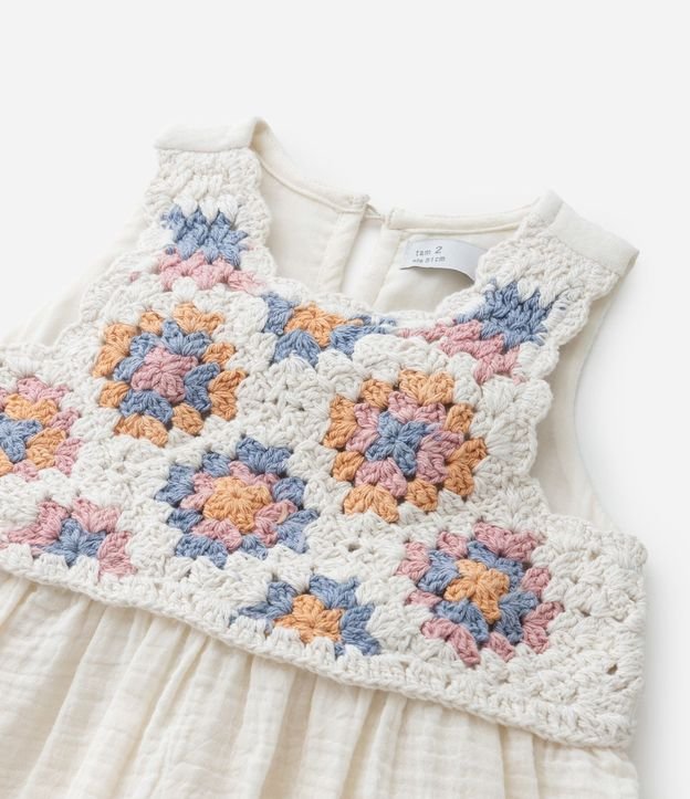 Vestido Infantil con Busto de Efecto Ganchillo - Talle 1 a 6 años 7