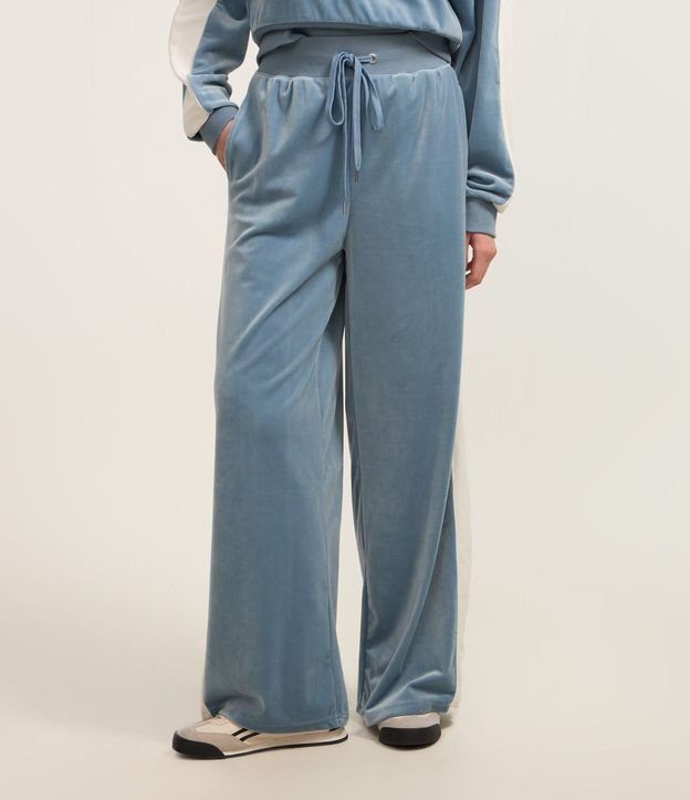 Pantalón Wide Leg en con Lazo en la Cintura y Raya Lateral 5