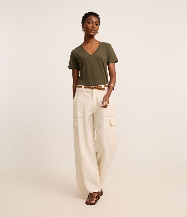 Blusa Básica en Algodón con Escote V 2