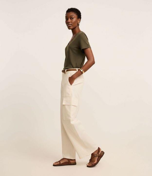 Blusa Básica en Algodón con Escote V 4