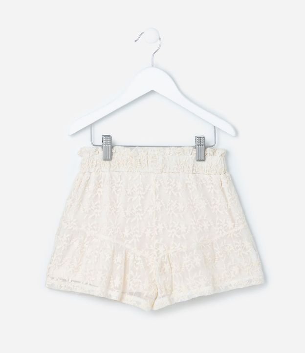 Short Infantil en Tule Bordado - Talle 5 a 14 años